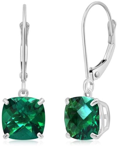 MAX + STONE Max + Stone 10k 3.20 Ct. Tw. Created Emerald Earrings - Green