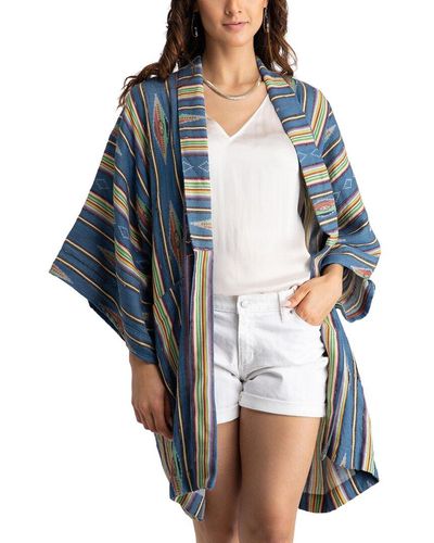 Saachi Margarita Ikat Stripes Jacket - Blue