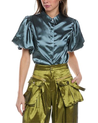 To My Lovers Satin Blouse - Green