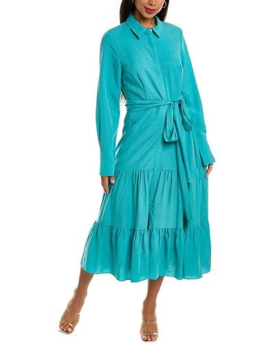 Kobi Halperin Lidia Linen-blend Dress - Blue