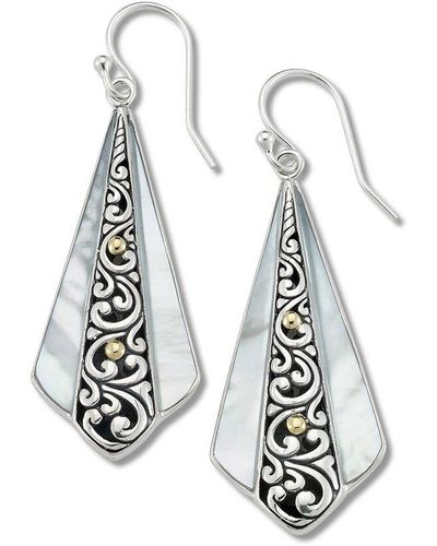 Samuel B. 18k & Silver Pearl Drop Earrings - White