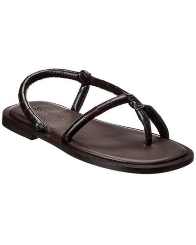 Ferragamo Filone Leather Sandal - Black