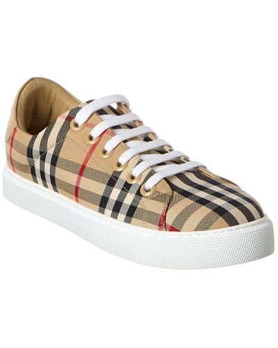 Burberry Check Motif Cotton Sneakers - Brown