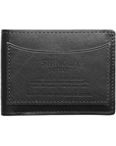 Shinola Usa Heritage Leather Pocket Bifold Wallet - Gray