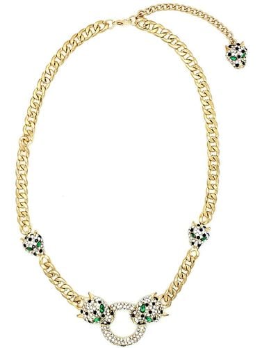 Eye Candy LA Double Leopard Necklace - Metallic