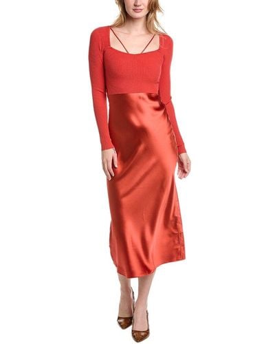 AllSaints Sassi Twofer Dress - Red