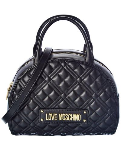 Love Moschino Top Handle Quilted Satchel - Black