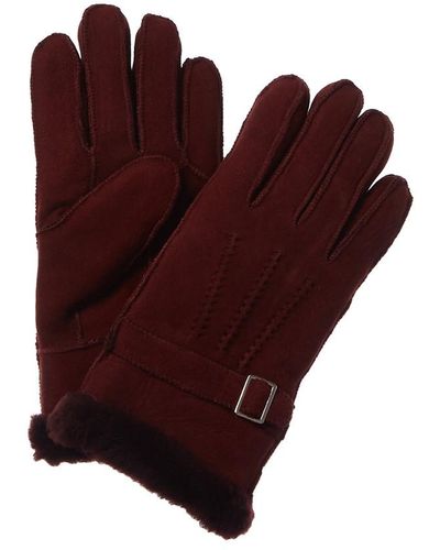 Surell Shearling Gloves - Red