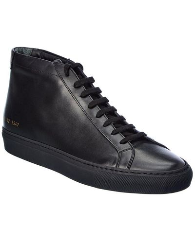 Common Projects Achilles Mid Leather Sneaker - Black