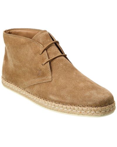 Tod's Suede Bootie - Natural