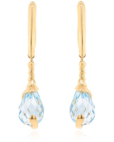 Diana M. Jewels Fine Jewelry 14k 20.00 Ct. Tw. Blue Topaz Earrings - White