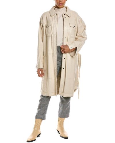 Brunello Cucinelli Leather Coat - Natural