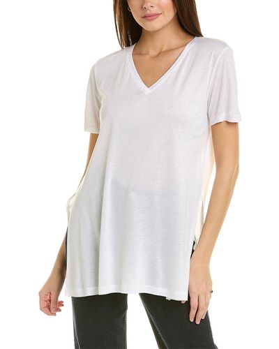 Lafayette 148 New York V-neck T-shirt - White