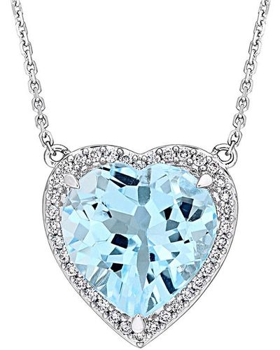 Rina Limor 14k 7.03 Ct. Tw. Diamond & Sky Blue Topaz Pendant Necklace