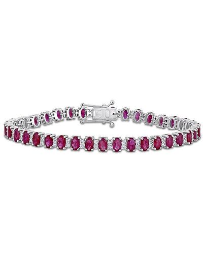 Rina Limor 14k 10.36 Ct. Tw. Diamond & Ruby Tennis Bracelet - Multicolor
