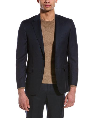 Canali Wool Suit With Flat Front Pant - Black