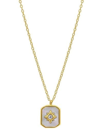 Adornia 14k Plated Pearl Star Pendant Necklace - Metallic