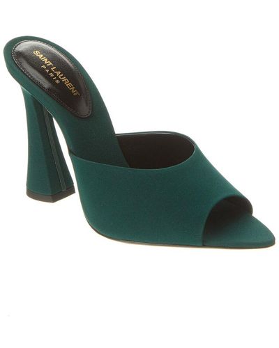 Saint Laurent Suite 105 Silk Mule - Green