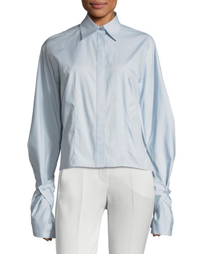 Celiana Shirt with Ruffle - Blue