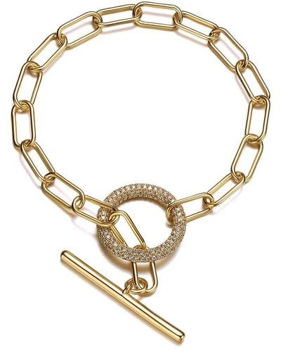 Rachel Glauber 14k Plated Cz Bracelet - Metallic