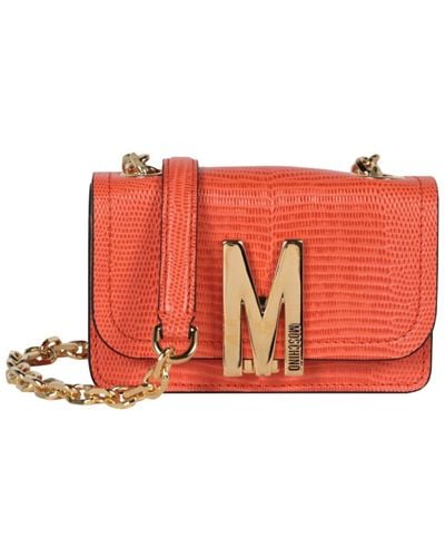 Moschino Leather Shoulder Bag - Red