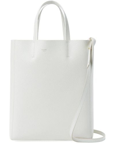 Celine Cabas Small Leather Tote - White