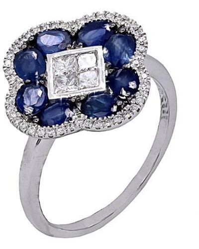 Diana M. Jewels Fine Jewellery 14k 2.26 Ct. Tw. Diamond & Sapphire Ring - Blue