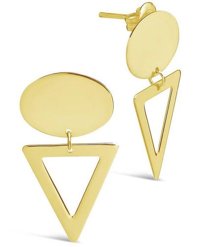 Sterling Forever 14k Over Silver Open Triangle Studs - Metallic