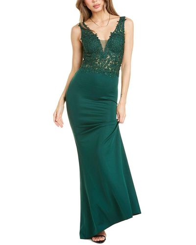 KALINNU Lace Gown - Green