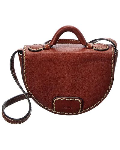 Chloé Edith Nano Leather Saddle Bag - Red