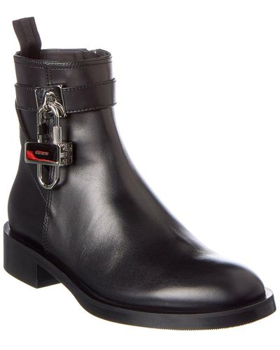 Givenchy Lock Leather Bootie - Black