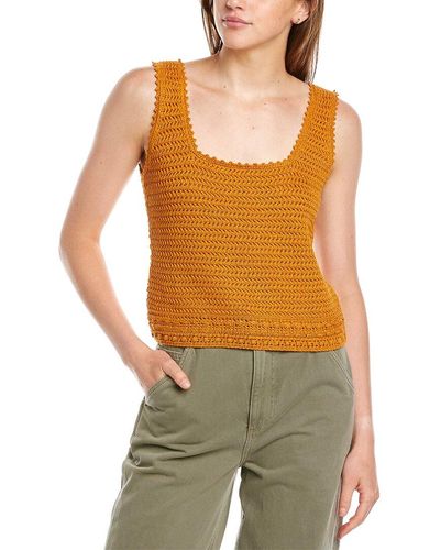 Vince Crochet Square Tank - Orange