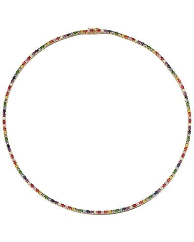 Nephora 14k 0.64 Ct. Tw. Rainbow Sapphire Rainbow Tennis Necklace - Metallic