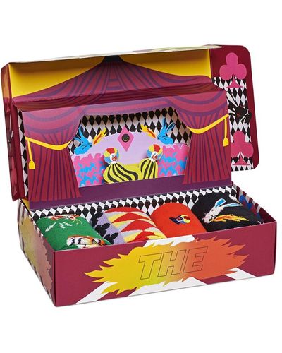 Happy Socks 4pk Circus Socks Gift Set - Red
