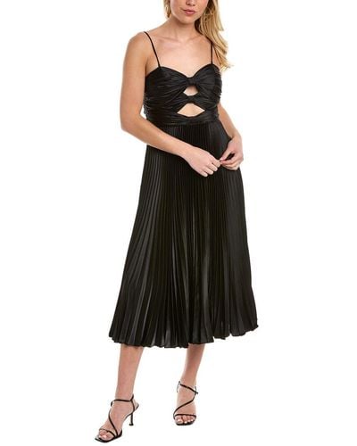 AMUR Afra Pleated Cocktail Dress - Black