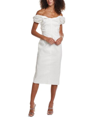 A.L.C. Nora Linen-blend Midi Dress - White