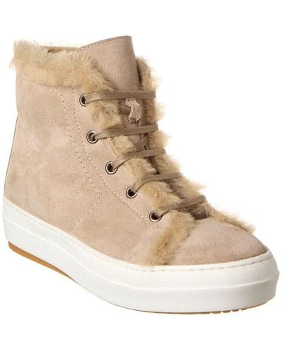 Theory Suede High-top Trainer - Natural