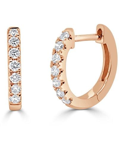 Sabrina Designs 14k Rose Gold 0.21 Ct. Tw. Diamond Huggie Earrings - White