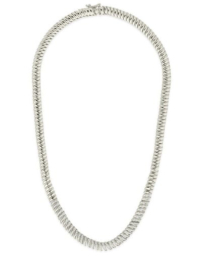 Sterling Forever Rhodium Plated Cz Arabella Chain Necklace - White