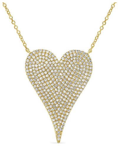 Sabrina Designs 14k 0.80 Ct. Tw. Diamond Heart Necklace - Metallic