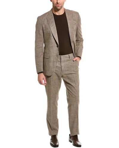 BOSS by HUGO BOSS 2pc Slim Fit Wool & Linen-blend Suit - Natural