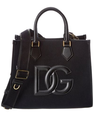 Dolce & Gabbana Dg Canvas & Leather Tote - Black