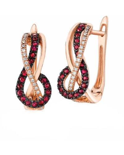 Le Vian Le Vian 14k Strawberry Gold 0.51 Ct. Tw. Diamond & Ruby Earrings - White