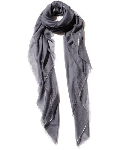 Blue Pacific Glitter Cashmere-blend Scarf - Gray