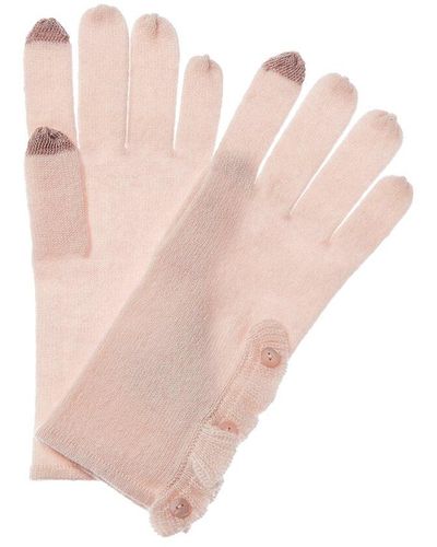 Forte Side Ruffle Cashmere Gloves - Pink