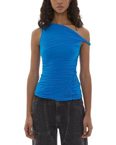 Helmut Lang Fitted Twist Tank - Blue