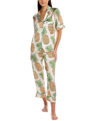 Karen Mabon 2pc Pajama Top & Pant Set - Metallic
