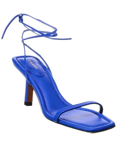 FRAME Le Ozzie Lace-up Leather Sandal - Blue
