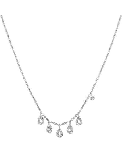 Meira T 14k 0.13 Ct. Tw. Diamond Charm Necklace - Metallic
