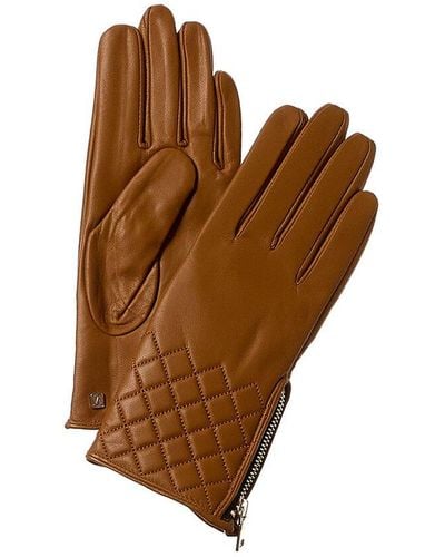 Bruno Magli Cashmere-lined Leather Glove - Brown